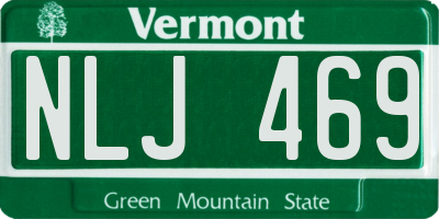 VT license plate NLJ469