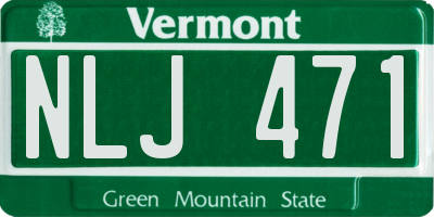 VT license plate NLJ471