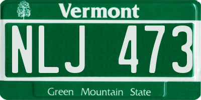 VT license plate NLJ473