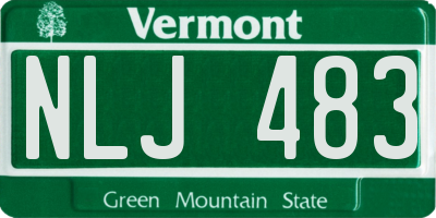 VT license plate NLJ483