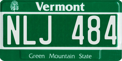 VT license plate NLJ484