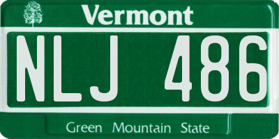 VT license plate NLJ486