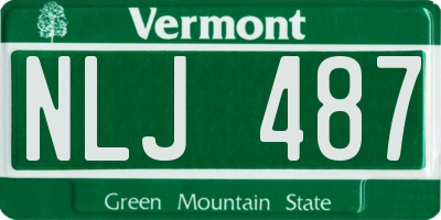 VT license plate NLJ487