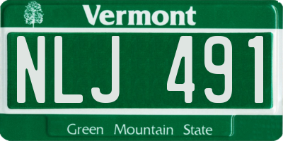 VT license plate NLJ491