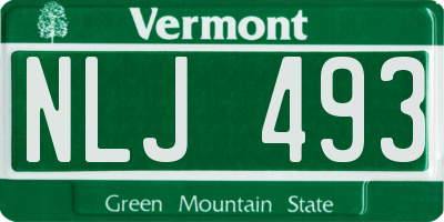 VT license plate NLJ493