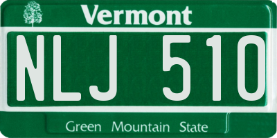 VT license plate NLJ510
