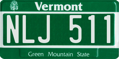 VT license plate NLJ511