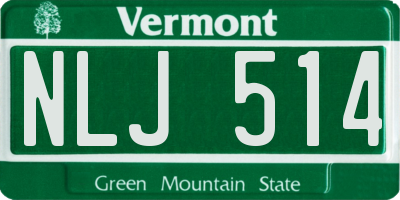 VT license plate NLJ514