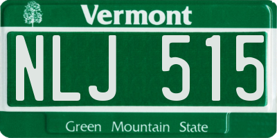 VT license plate NLJ515