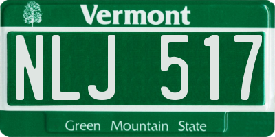 VT license plate NLJ517