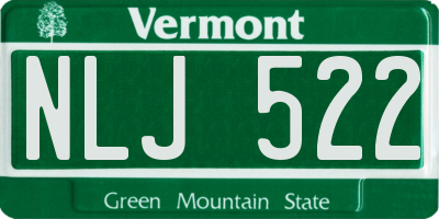 VT license plate NLJ522