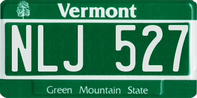 VT license plate NLJ527
