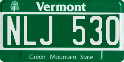 VT license plate NLJ530