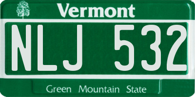 VT license plate NLJ532
