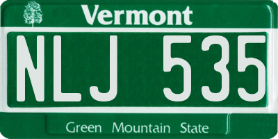VT license plate NLJ535