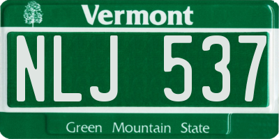 VT license plate NLJ537