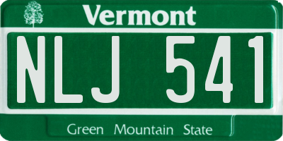 VT license plate NLJ541