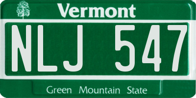 VT license plate NLJ547