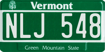 VT license plate NLJ548