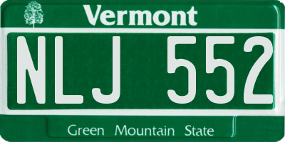 VT license plate NLJ552