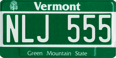 VT license plate NLJ555