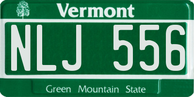 VT license plate NLJ556