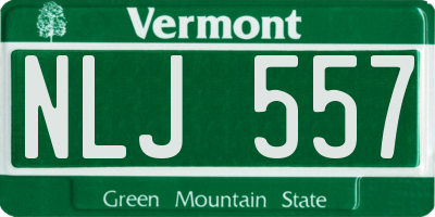VT license plate NLJ557