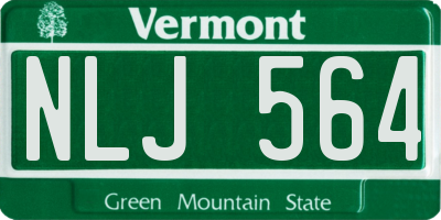 VT license plate NLJ564