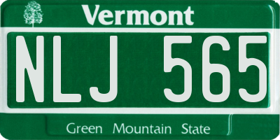 VT license plate NLJ565