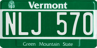 VT license plate NLJ570