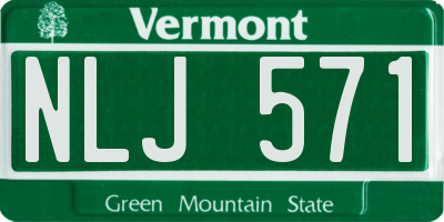 VT license plate NLJ571