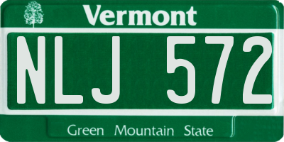 VT license plate NLJ572