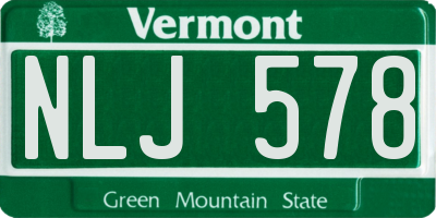VT license plate NLJ578