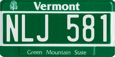 VT license plate NLJ581