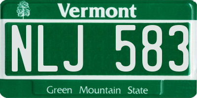 VT license plate NLJ583