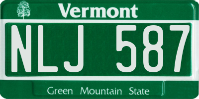 VT license plate NLJ587
