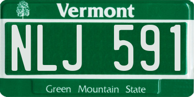 VT license plate NLJ591