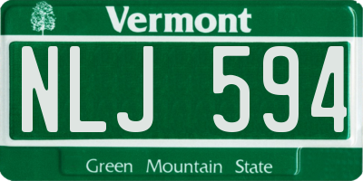 VT license plate NLJ594