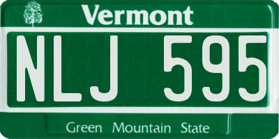VT license plate NLJ595