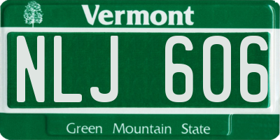 VT license plate NLJ606