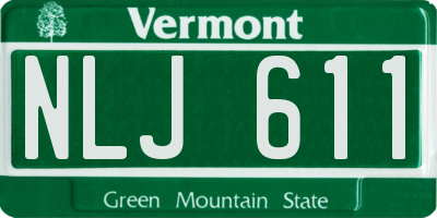 VT license plate NLJ611