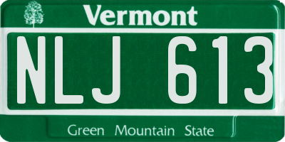 VT license plate NLJ613