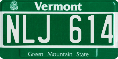 VT license plate NLJ614