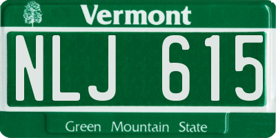 VT license plate NLJ615