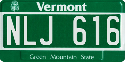 VT license plate NLJ616