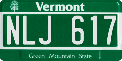 VT license plate NLJ617