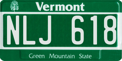 VT license plate NLJ618