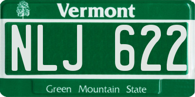 VT license plate NLJ622