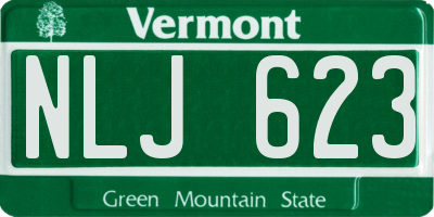 VT license plate NLJ623