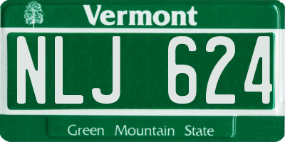VT license plate NLJ624